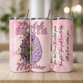 Mental Health Matters Skinny Tumbler with Straw | Positive Affirmation Stainless Steel Travel Cup | Self Care Gift