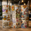 Vintage Storybook Inspired 20oz Skinny Tumbler | Forest Friends Insulated Travel Cup | Stainless Steel Tumbler UK