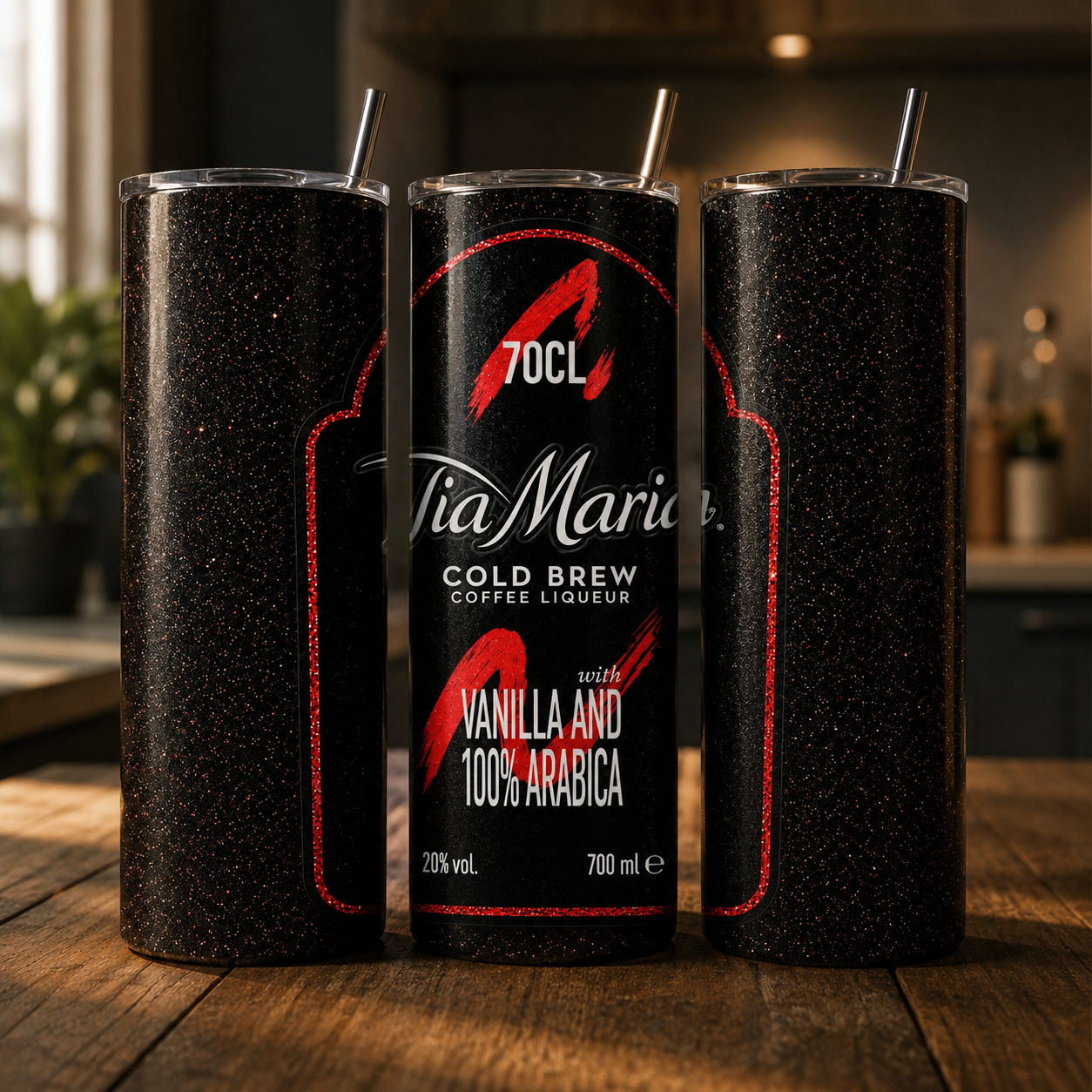 Coffee Liqueur Inspired 20oz Skinny Tumbler | Insulated Stainless Steel Travel Cup