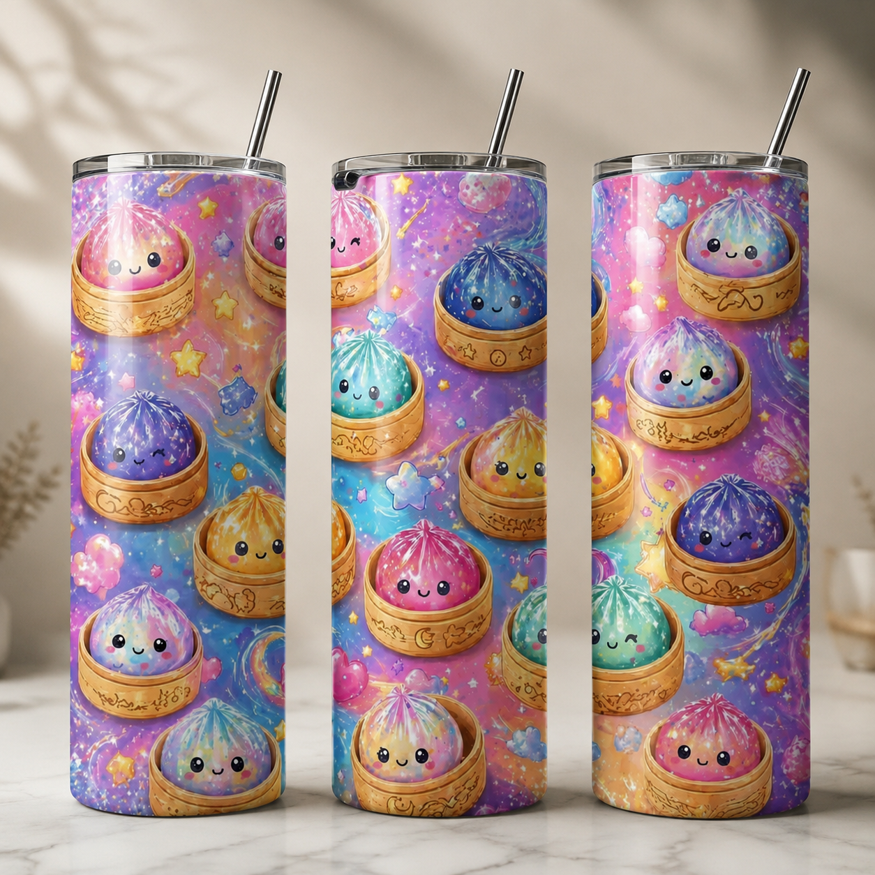 Cute Kawaii Dumpling Squishy Inspired 20oz Skinny Tumbler | Insulated Stainless Steel travel cup