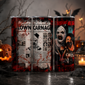 Terrifier Inspired 20oz Skinny Tumbler | Art The Clown Horror Movie Insulated Travel Cup