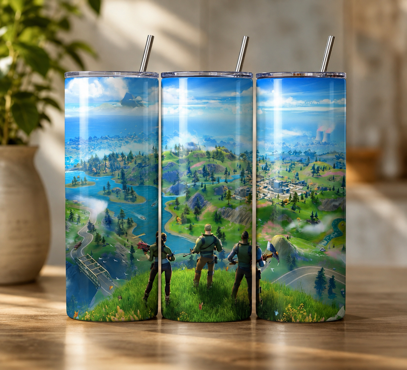 Fortnite Inspired 20oz Skinny Tumbler | Gaming Stainless Steel Travel Cup