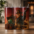 Fallout: New Vegas Inspired 20oz Skinny Tumbler | NCR Gaming Stainless Steel Travel Cup with Straw