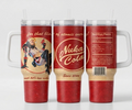 Retro Atomic Cola Inspired 40oz Tumbler with Handle – Wasteland Gaming Travel Cup | Stainless Steel Insulated Mug