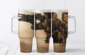 Post-Apocalyptic Survivor Inspired 40oz Tumbler with Handle – Insulated Stainless Steel Travel Cup | Gamer Gift
