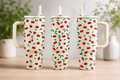 Cherry Print 40oz Tumbler with Handle | Cute Stanley Style Insulated Travel Cup with Straw